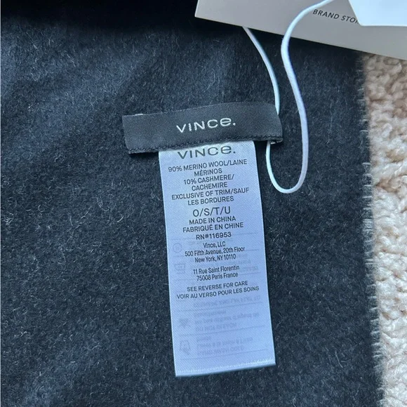 TODAY ONLY Vince Merino Wool Cashmere Classic Plaid Scarf/ Christmas Gift - Picture 9 of 10